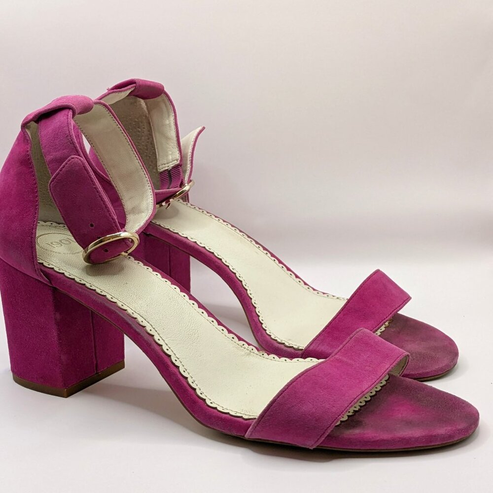 Nordstrom 1901 Magenta Pink Suede Ankle Strap Sandals